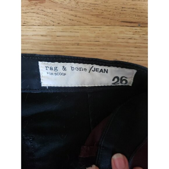 Rag & Bone Skinny Jeans Womens 26  Black Wine Striped Tuxedo Stretch 29 Inseam - Picture 4 of 8